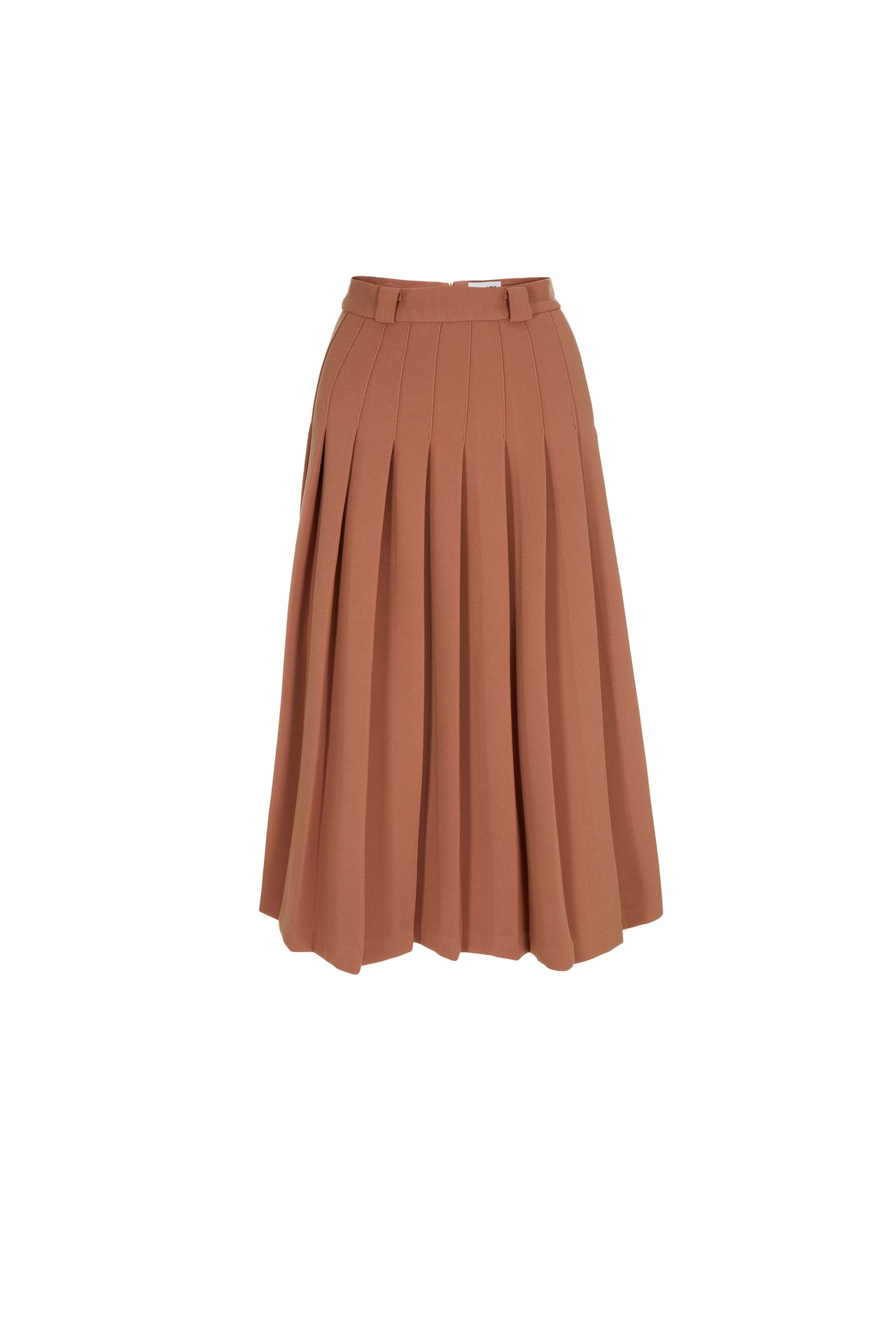 Light Brown Pleated Midi Skirt
