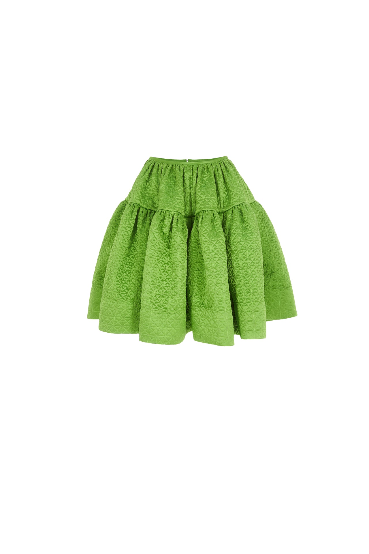 Green Silk Quilted Skirt