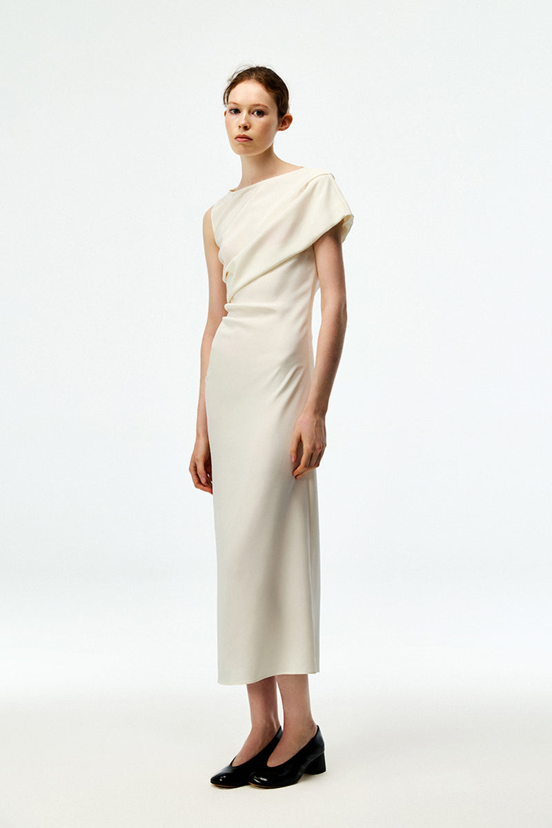 zara silk dress long sleeve Draped Strappy Back Midi Silk Dress Pink