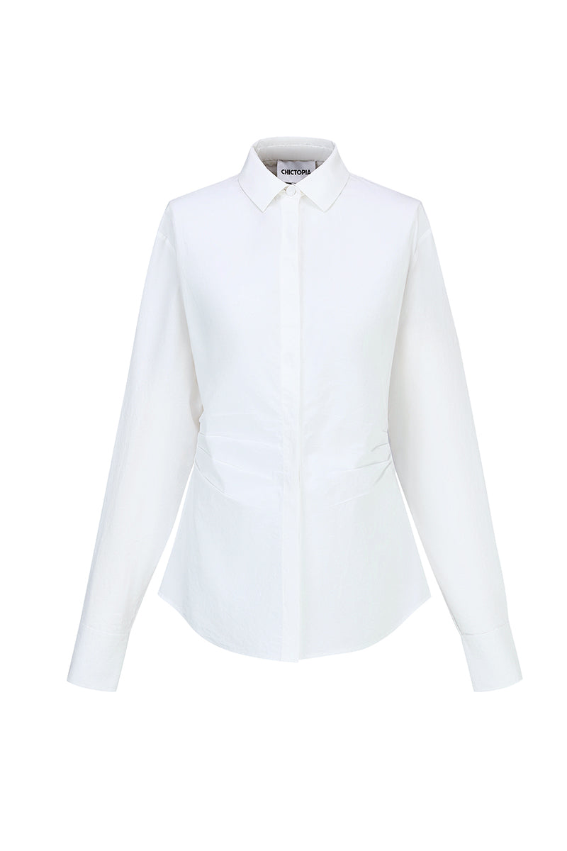 Poplin Pleated Shirt