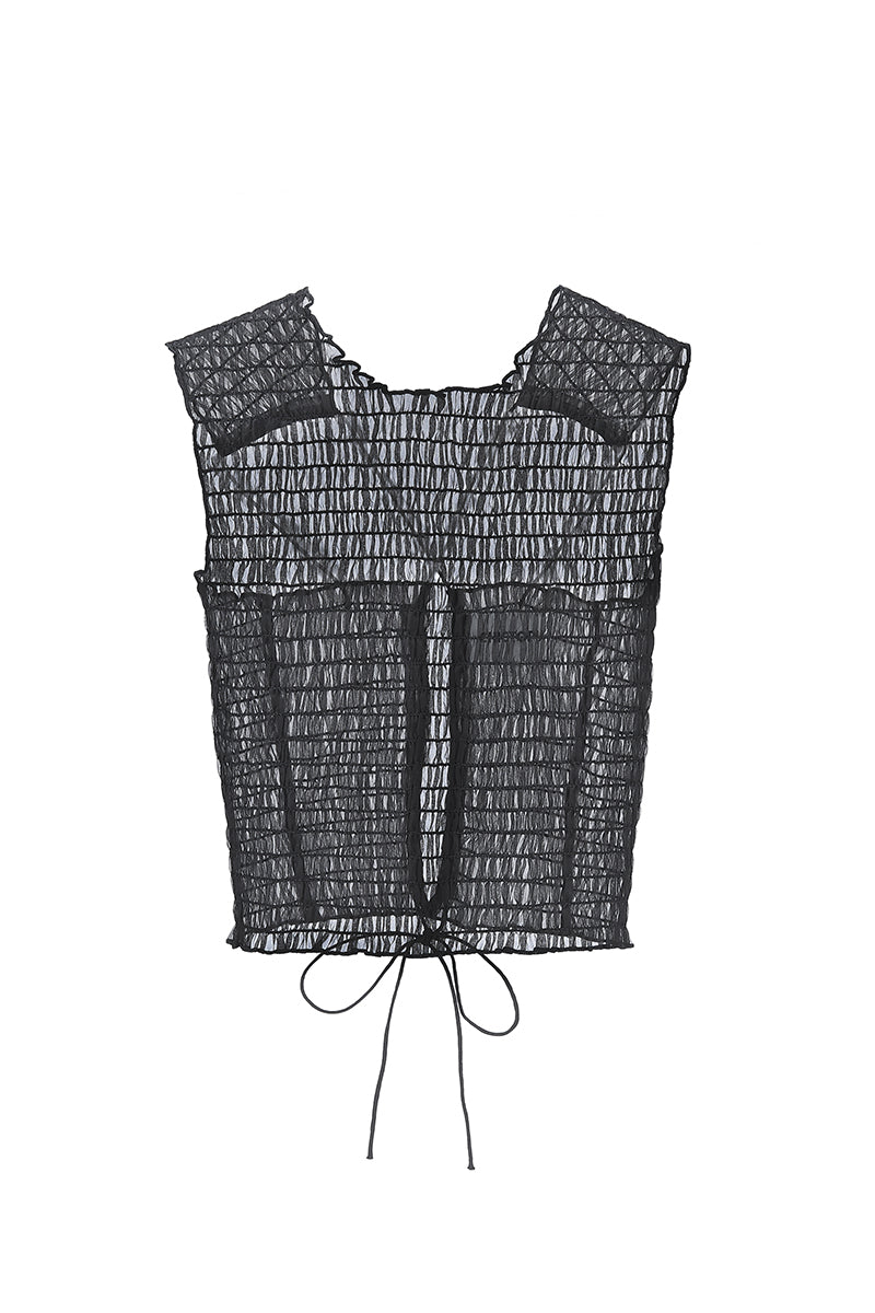 Shirred Organza Top