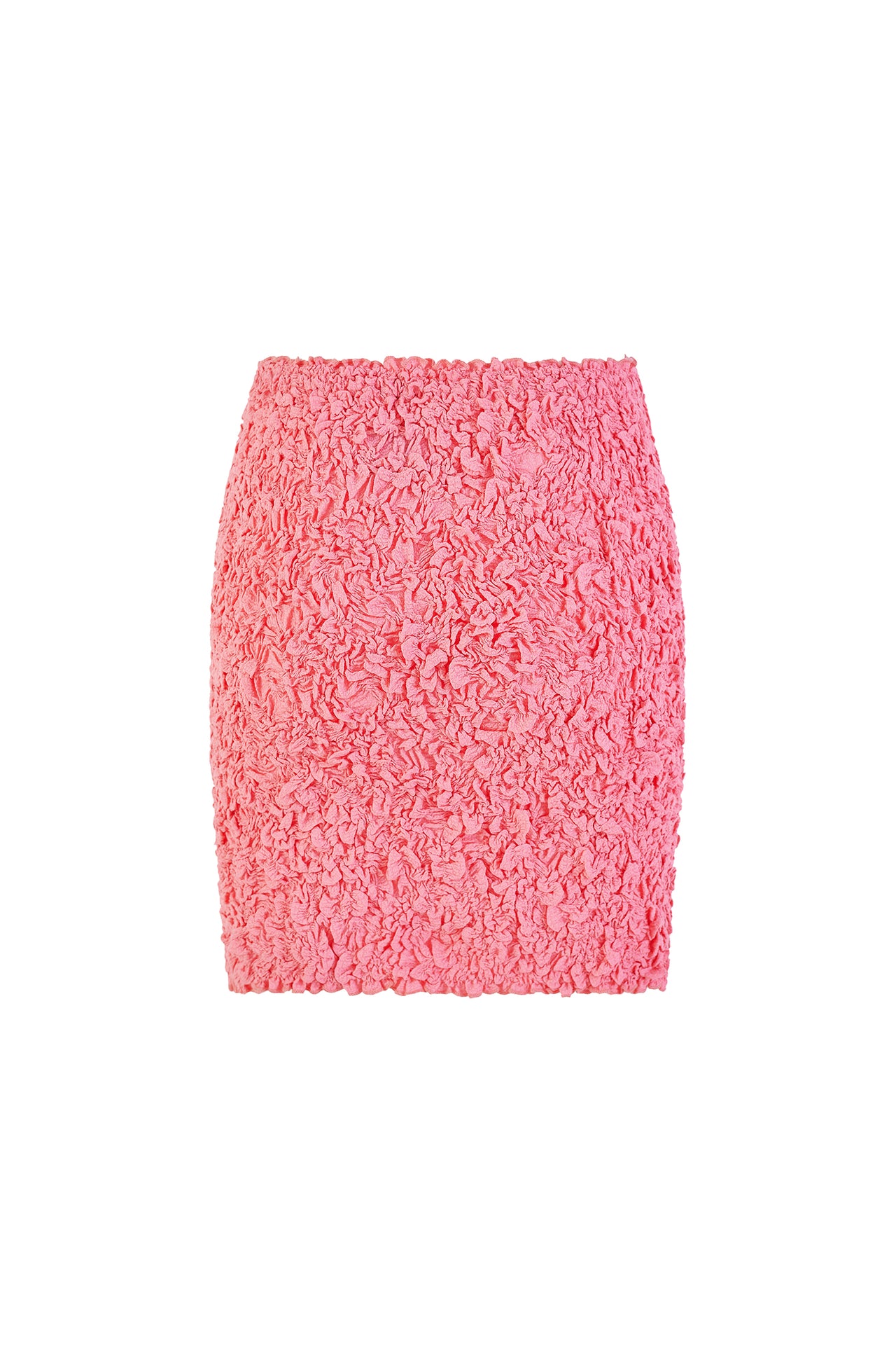 Coral Pink Smocked Mini Skirt