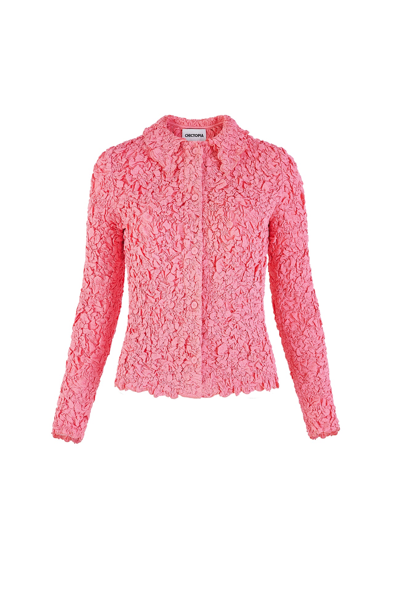 Coral Pink Smocked Shirt