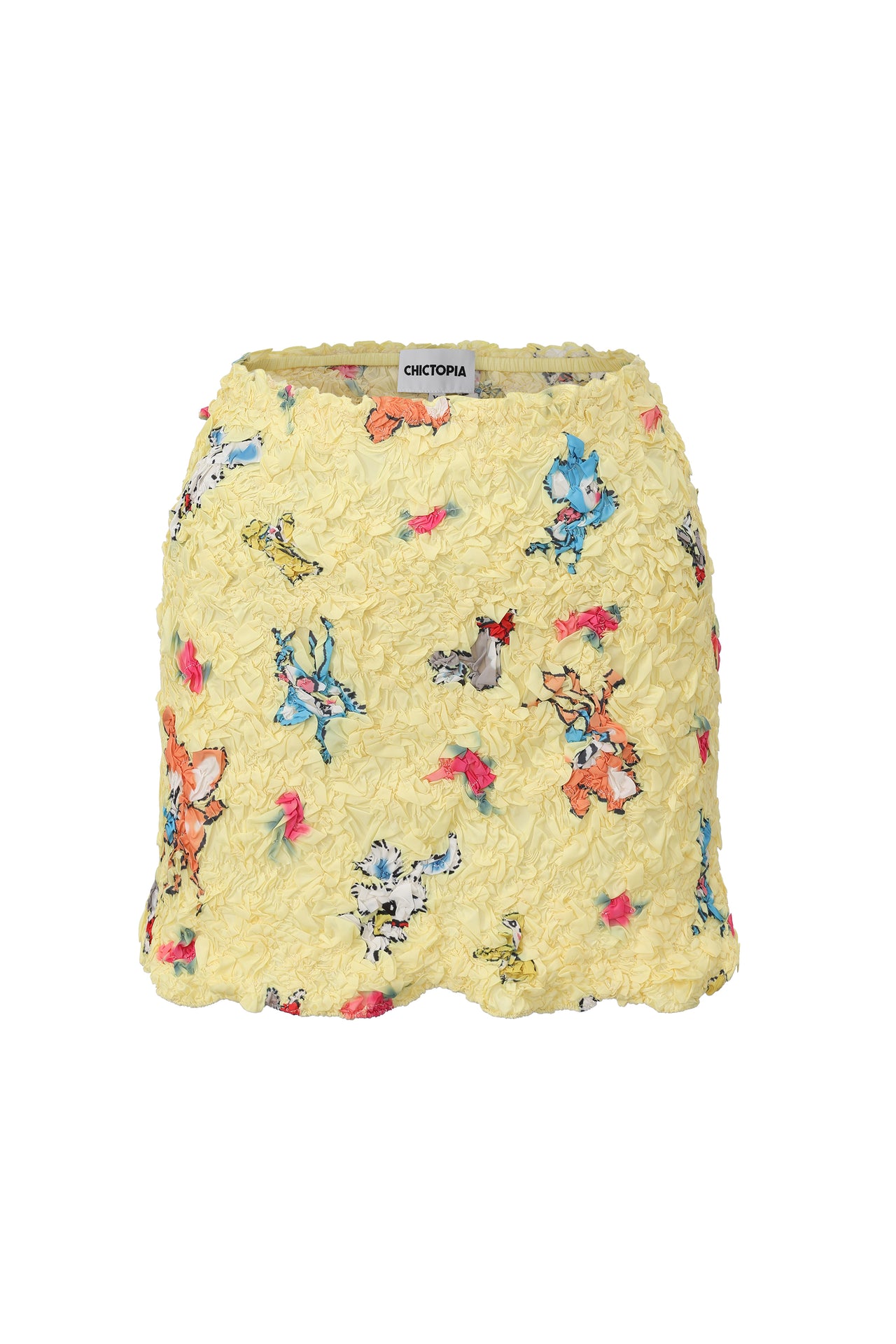 Ruched Printed Miniskirt