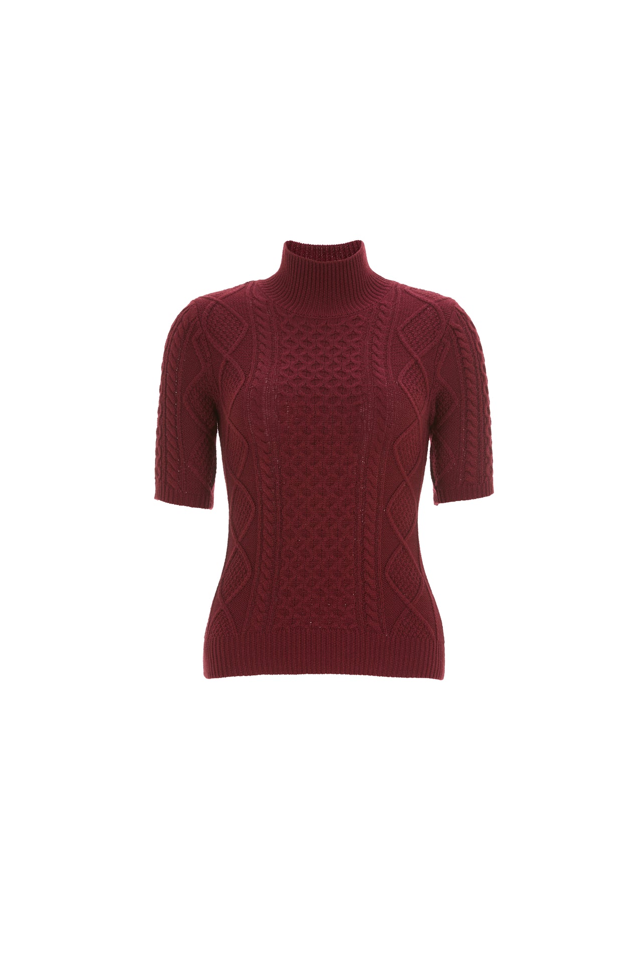 Burgundy Cable Knit Sweater