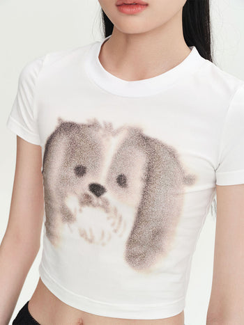 Hand-Drawn Dog Head T-shirt