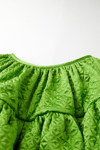 Green Silk Quilted Skirt