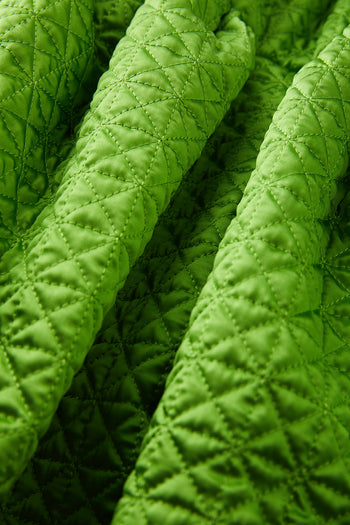 Green Silk Quilted Skirt