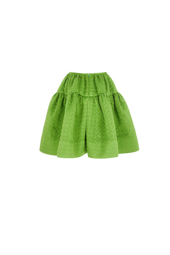 Green Silk Quilted Skirt