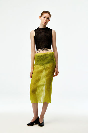 Shirred Organza Top
