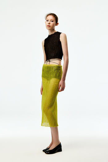 Shirred Organza Top
