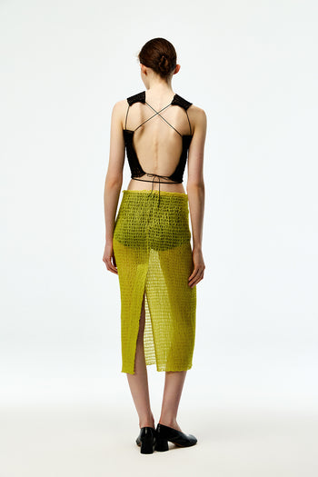 Shirred Organza Top
