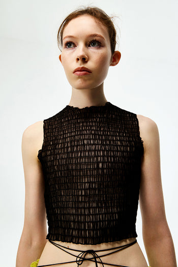 Shirred Organza Top