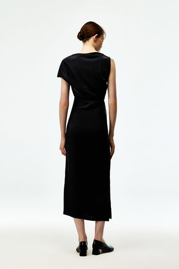 Draped Silk Maxi Dress