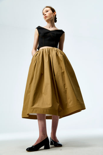 Gathered Midi Skirt