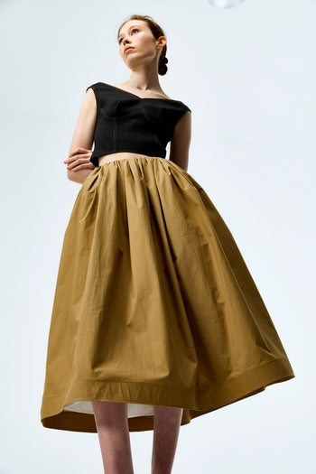 Gathered Midi Skirt