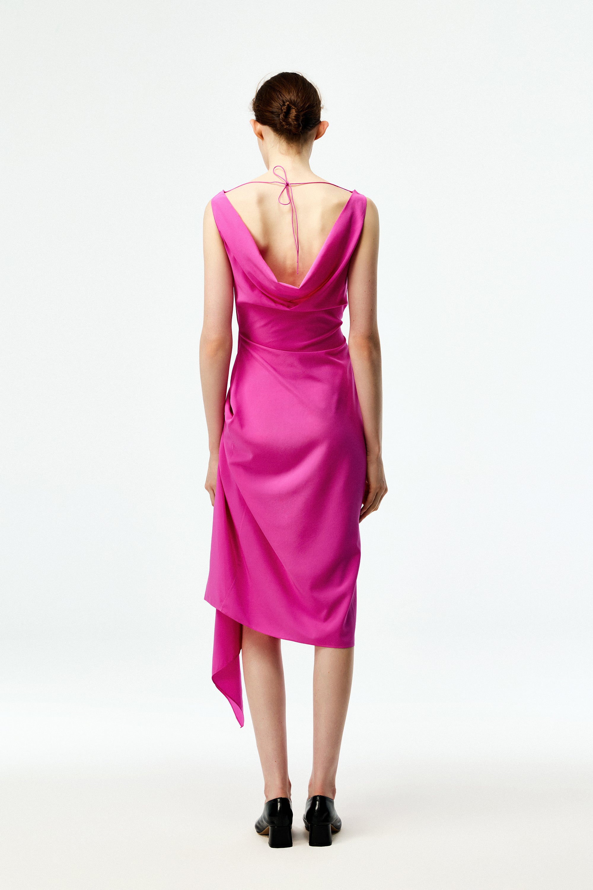 dress of draped silk Wedding dress Satin midi dress with a draped silk organza skirt RASARIO Online Boutique 36 (FR)