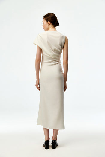 Draped Silk Maxi Dress