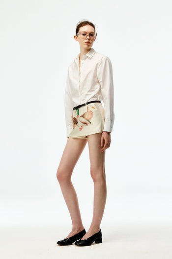 Poplin Pleated Shirt