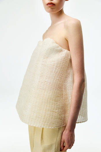 Ecru Shirred Busiter