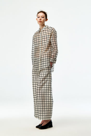 Silk Organza Check Shirt