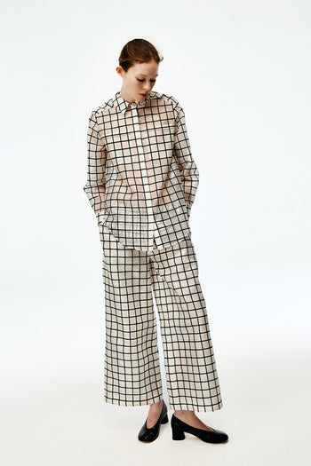 Silk Organza Check Shirt