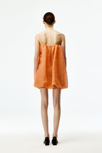 Salmon Shirred Dress