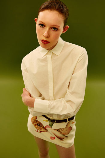 Poplin Pleated Shirt