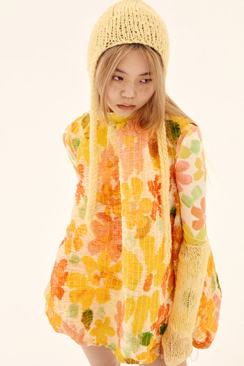Shirred Floral Dress