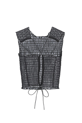Shirred Organza Top