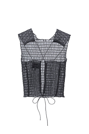 Shirred Organza Top