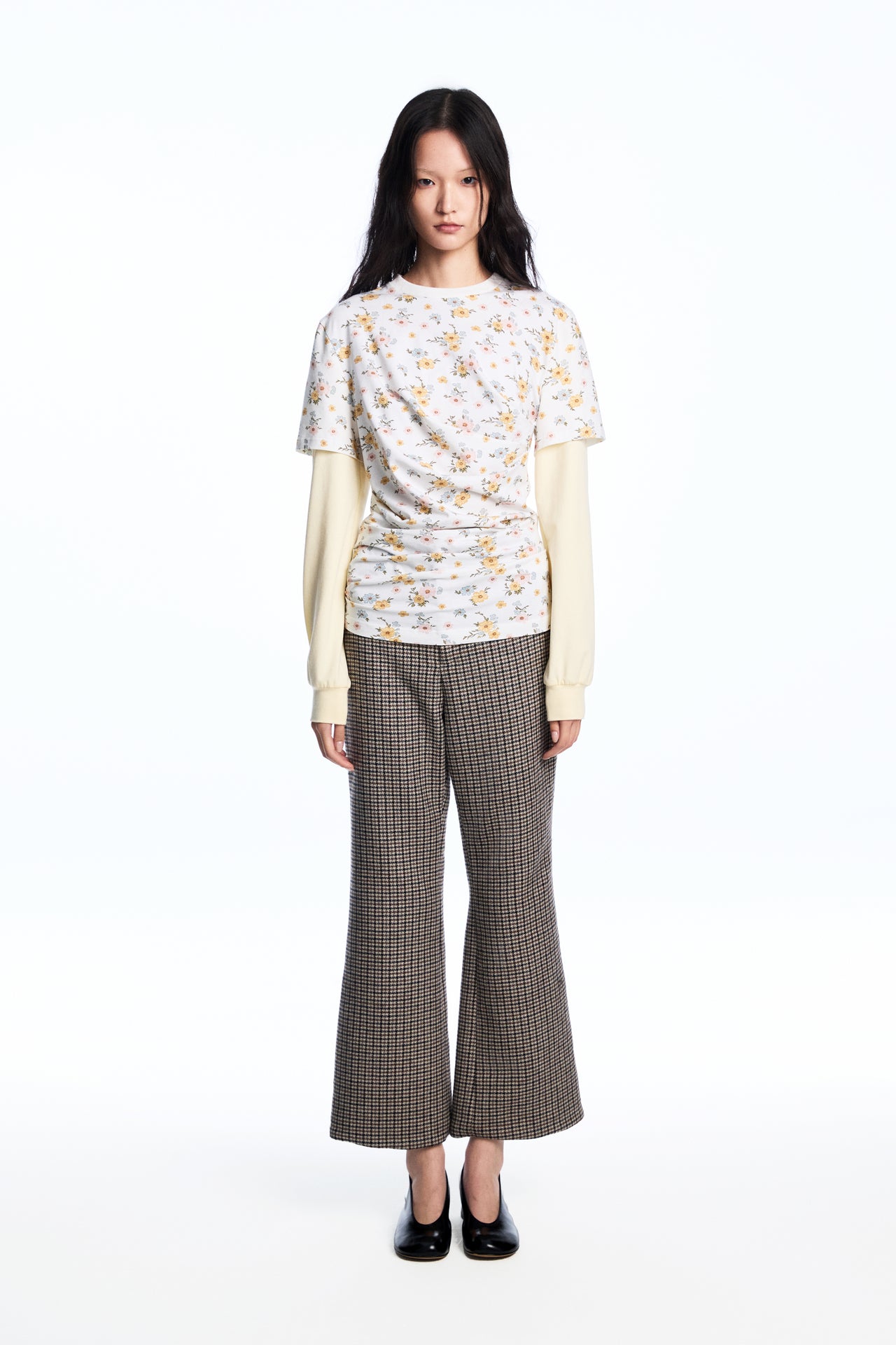 Dogtooth Flared Trousers