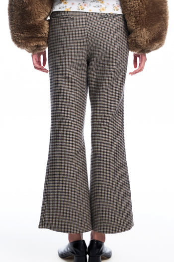 Dogtooth Flared Trousers