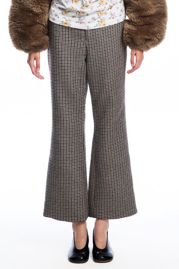 Dogtooth Flared Trousers