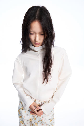 Drape Collar Blouse