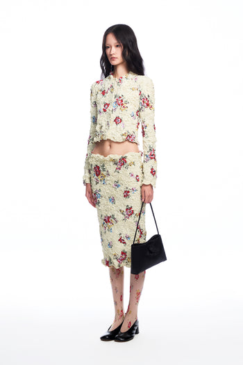 Ruched Floral Skirt