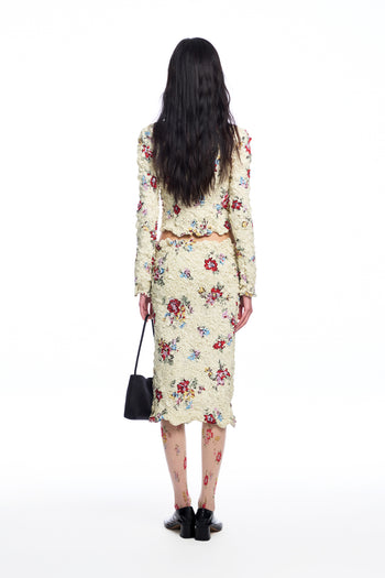 Ruched Floral Skirt
