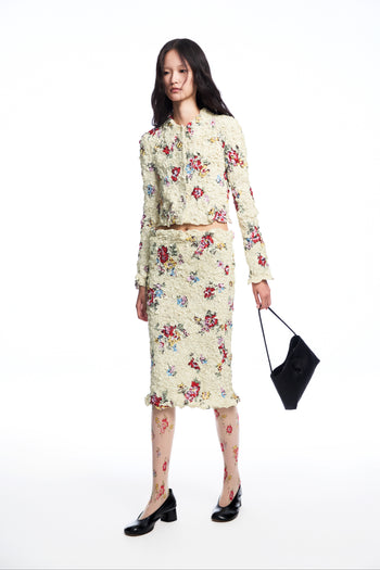 Ruched Floral Skirt