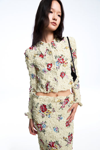 Ruched Floral Skirt