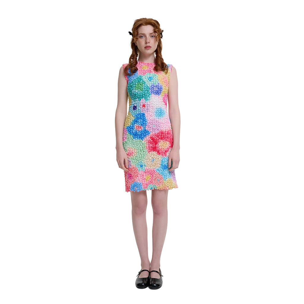 Printed Smocked Open Back dress