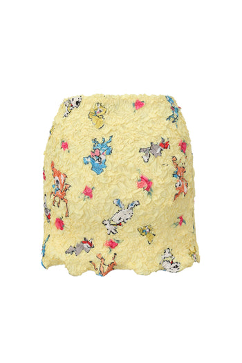 Ruched Printed Miniskirt