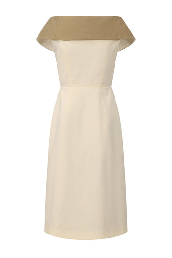 Off-shoulder Button Dress
