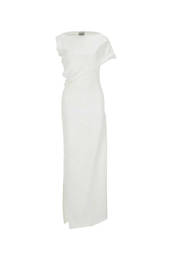 Draped Silk Maxi Dress