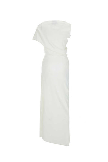 Draped Silk Maxi Dress