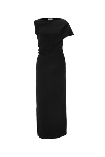 Draped Silk Maxi Dress