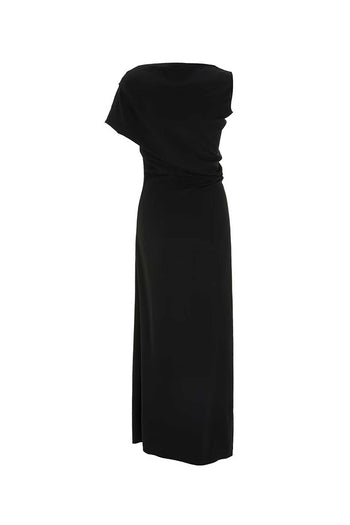 Draped Silk Maxi Dress
