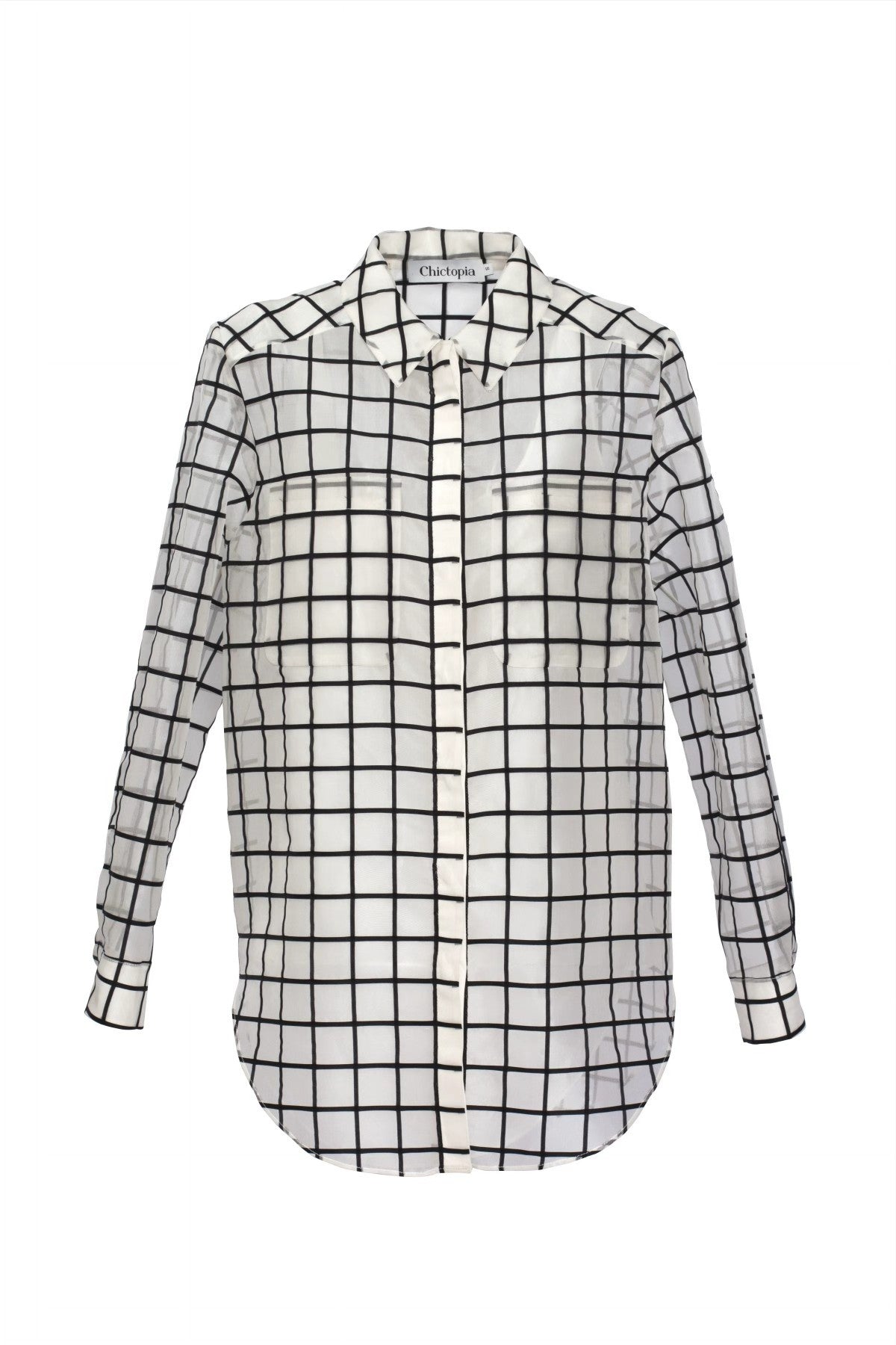 Silk Organza Check Shirt