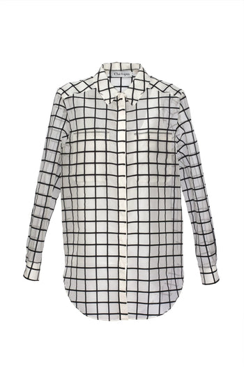 Silk Organza Check Shirt