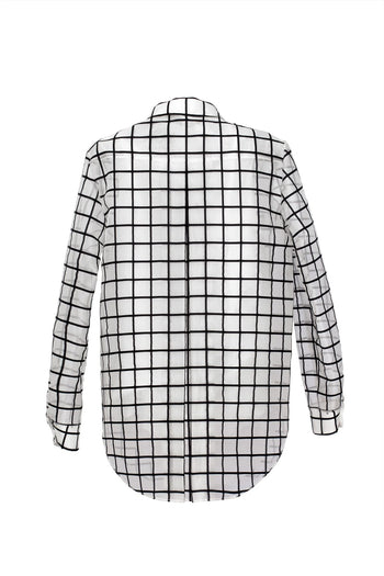 Silk Organza Check Shirt