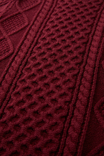 Burgundy Cable Knit Sweater